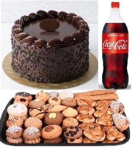 Bol Çikolatalı Pasta 1 Kg Karışık Kuru Pasta ve 1 Lt Coca Cola pasta