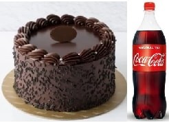 Sürpriz Pasta Seti Klasik Çikolatalı ve 1 Lt Coca Cola pasta